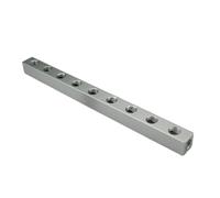 20x20mm 1/4" BSP 9 Ways Aluminum Pneumatic Fitting Manifold Block Splitter Air Water Gas Oil
