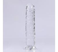 21.5cm Trasparente Grande Dǐldò con Forte Ventosa Morbido Solido Dong Per Donna Punto G Mássággiátore