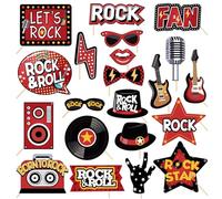 21 accessori per cabina fotografica Rock and Roll, decorazione per feste a tema musicale, festa di compleanno, fotografia, studio, festival, decorazione
