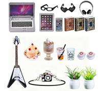 21 accessori per casa delle bambole in miniatura, telefono portatile, piccole cose in miniatura, decorazione per casa delle bambole, decorazione per soggiorno, macchina fotografica, strumento per