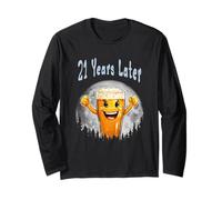 21 Anni dopo 21 ° compleanno Meme abbigliamento Then vs Now Humor Maglia a Manica