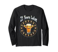 21 Anni dopo 21 ° compleanno Meme abbigliamento Then vs Now Humor Maglia a Manica