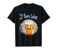 21 Anni dopo 21 ° compleanno Meme abbigliamento Then vs Now Humor Maglietta