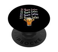 21 Anni dopo 21 ° compleanno Meme abbigliamento Then vs Now Humor PopSockets PopGrip Adesivo