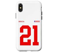 21 Bandiera Puerto Rico Orgullo Boricua Sport Taino Rosso Sangue Custodia per iPhone X/XS