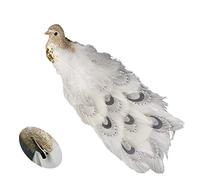 21 centimetri lungo perline coda pavone clip su uccello albero di Natale decorazione - oro