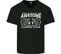 21° Compleanno 21 Anni Questo È Ciò Che T-Shirt In Cotone A V Per Uomo