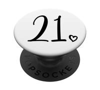 21° compleanno per le donne ventuno numero carino 21 anni PopSockets PopGrip Adesivo