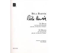 "21 Duets" from "44 Duos for 2 Violins", Score for Viola and Cello by Béla Bartók