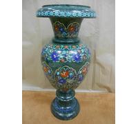 21 " Fiore Vasi / Fiori Pot Marmo Intarsio Semi Prezioso Pietre Preziose Arte