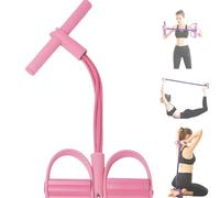 21 Fitness Resistance Bands-4 Tube Pedal Ankle Puller, Alaskatag Resistance Band, Equipment, Puller,Bands-6 Tube Pedal Ankle Puller for Women Men (pink)