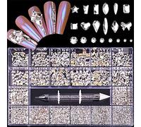 21 Griglie Cristalli Dimensioni Miste Manicure 3D Chiodi Set