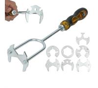 21 in 1 Telescopic Multifunctional Sink & Faucet Installer Wrench, Tight Space Faucet Installation Tool with 7 Interchangeable Die Heads,Basin Wrench Multifunctional for Tight Spaces