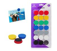 21 magneti PREMIUM per tavola magnetica in 7 colori. I magneti rotondi da 3 cm sono perfetti per scuola, università, seminari, nel lavoro sul whiteboard e a casa come magneti per frigorifero