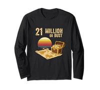 21 Milioni o Busto sats Bitcoin HODL Crypto maxis Bitcoin Maglia a Manica
