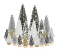 21 mini albero di Natale artificiale in miniatura, albero di Natale piccolo, verde, argento, bianco, oro, 4,5/10/15 cm, albero per decorazioni natalizie, tavolo, decorazione invernale, accessori per