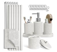 21 PC Accessori Bagno Set, Bagno Set Con Tenda Doccia & Ciniglia Tappeti