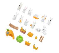21 Pcs Mini Decorazione Resina Miniature Rabbit Figurina Di Coniglietto