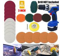 21 Pezzi 3 Auto Faro Lucido Pad per Raschiatura Auto Riparazione Kit for Trapano