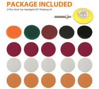 21 Pezzi 3 Auto Faro Lucido Pad per Raschiatura Auto Riparazione Kit for Trapano