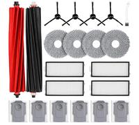 21 pezzi accessori per robot aspirapolvere Roborock Qrevo Master/Qrevo Slim, 2 spazzola principale in gomma, 6 sacchetti per la polvere, 4 filtri HEPA, 4 salviette, 4 spazzole laterali, 1 spazzola per