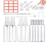 21 Pezzi Bottigliette da Viaggio Set, 100 ML Portatile Bottiglie di Viaggio, Trasparenti Bottiglie Spray Set Kit Viaggi per Viaggio per Lozioni Liquide Creme