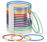 21 pezzi di filo portachiavi grande portachiavi in acciaio inox fune metallica multifunzione grande portachiavi grande portachiavi grande 7 colori con chiusura a vite per bagaglio ID Tag