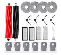 21 pezzi Kit di Accessori Ricambi per Roborock Q Revo master/Q Revo Slim/Qrevo Slim, 2 pennelli principali, 4 MOP, 6 sacchi a vuoto, 4 pennelli laterali, 4 filtri, 1 pennello per la pulizia