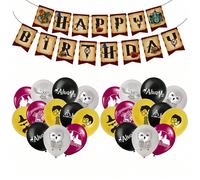 21 pezzi Set di palloncini a tema Harry Potter ufficialmente autorizzati, palloncini stampati con bandiere per festa di compleanno, bandierine per torta, decorazioni per feste di compleanno, forniture