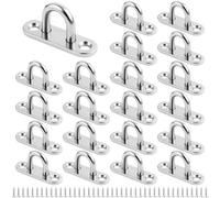 21 piastre per occhi in acciaio inox, ganci di fissaggio, piastra per occhi con occhiello, gancio da soffitto, per appendere oggetti, tende da sole, pannelli di copertura