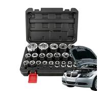 21-Piece Metric Socket Set - 1/2-Inch Drive Bits & Driver Tool | Heavy-Duty Industrial Strength - Forged From Durable, Heat-treated Steel To Withstand High Torque, Making It Ideal