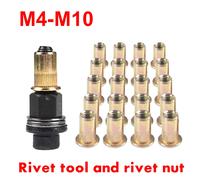 21 pz + 1 pz Dado per rivetti a mano Accessorio per dado per rivettatrice manuale per dadi M4 M5 M6 M8 M10 Installazione semplice