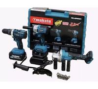 21 SHOP® Kit di attrezzi elettrici 3 in 1: Trapano Avvitatore, Svita Bulloni a Impulsi, Smerigliatrice a 2 Batterie con Valigia e Caricabatteria