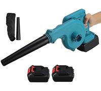 21 SHOP® Soffiatore Aspiratore Elettrico a doppia batteria 48V per foglie giardino velocità aria regolabile con sacca 2 Batterie