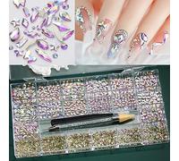 21 stili di strass rotondi piatti 5500 AB 700 + 4800 multi-forma per cristalli mix 3D retro piatto strass AB Flatback per unghie