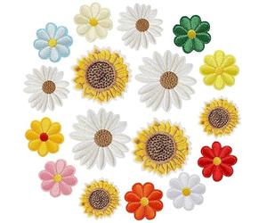 21 Toppe da Stiro Floreali, Motivo A Margherita E Girasole, Possono Essere Stirate E Cucite, Resistenti E Pratiche, Abiti E Decorazioni per La Riparazione del Denim.