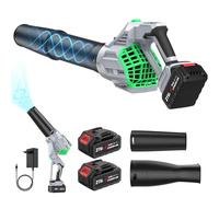 21 V - Soffiatore di fogli senza fili, 900 W senza fili, batteria 3,0 Ah, 3 velocità e modalità Turbo Storm, 27000 RPM, 200 MPH, per prato, foglie, neve e polvere (1 caricatore 2 batterie)