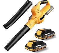 21 V Soffiatore di foglie senza fili,Soffiatore senza fili con batteria 4,0 Ah,2 modalità di velocità,3000 W,per la manutenzione del prato,Soffiare la neve e spolverare (giallo)