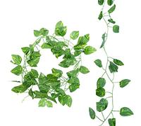 210 cm ghirlanda di edera artificiale, edera finta da esterno, edera finta da interno, scindapsus, per matrimoni, cucina, ufficio, giardino, balcone, camera da letto