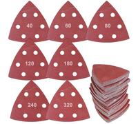 210 cuscinetti abrasivi triangolari da 80 mm, 7 grane (40/60/80/120/180/240/320) ciascuno, 30 pezzi, triangoli abrasivi, smerigliatrici triangolari per legno/gesso altre superfici