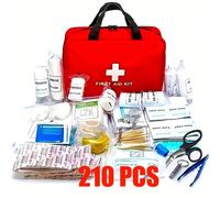 210 pezzi Kit di pronto soccorso portatile, progettato per l'assistenza sanitaria di emergenza domestica. Adatto per auto, ufficio, sport, casa, scuola e confezione di emergenza per i viaggi Tagli Uni