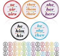 210 spille per pronome spille per pronome spille orgoglio colori multipli lei lei lui lui loro pronome pin pin non binario pin identità di genere spille per camicie vestiti accessori LGBTQ, Stagno