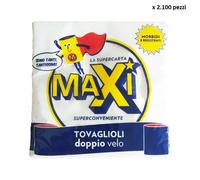 2100pz Tovagliolo doppio velo morbido e resistente bianco Maxi La Supercarta
