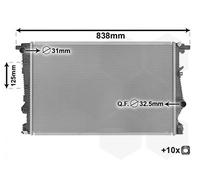 21012700 VAN WEZEL Radiatore, Raffreddamento motore per JEEP