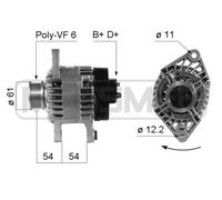 ERA Alternatore 210263A 14V 100A per Fiat Multipla, Idea, Lancia Musa