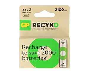 210AAHCE Batt: Ni-MH AA 1,2 V 2100 mAh ReCyko -20-50 °C 2 pz. GP