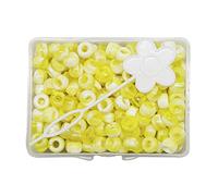 210Pcs 5 mm Candy Color Dreadlock Perline Polsini Capelli Treccia Anelli Gialli 8 x 5 mm