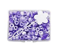 210Pcs 5 mm Candy Color Dreadlock perline polsini treccia capelli anelli viola, 8 x 5 mm