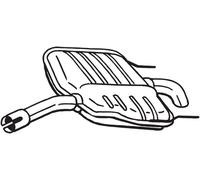 211 CV SILENZIATORE POSTERIORE PER OPEL Vectra C GTS Z02 3.2 V6 KW 155 CV 211