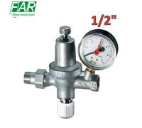 2110 - Gruppo di riempimento 1/2'' automatico cromato completo di manometro Ø63